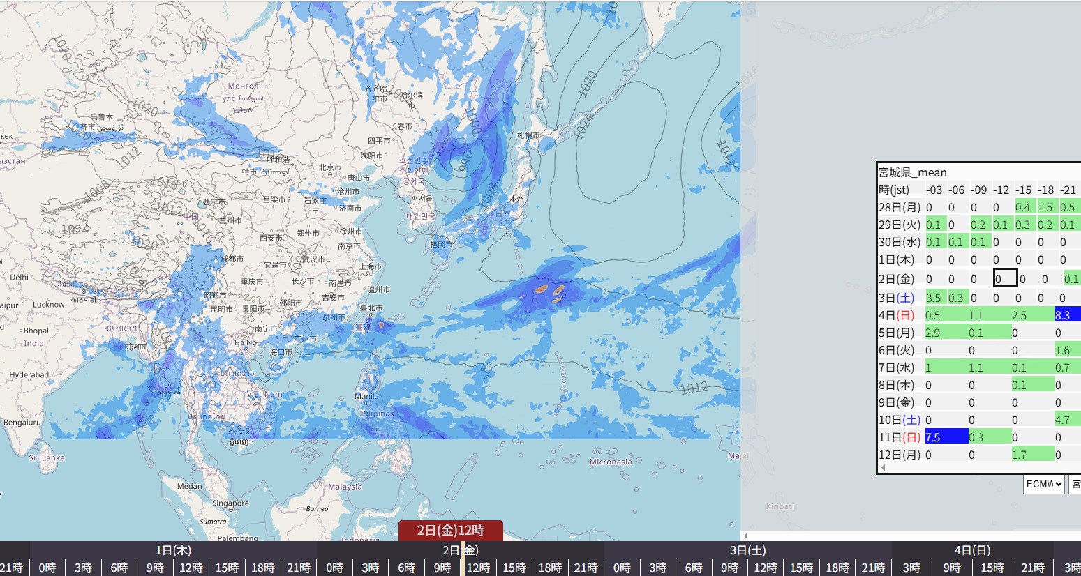 ECMWF_NOAA_16日予想