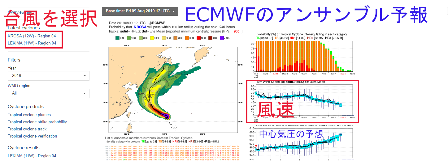 ECM台風進路予想（解説付き）